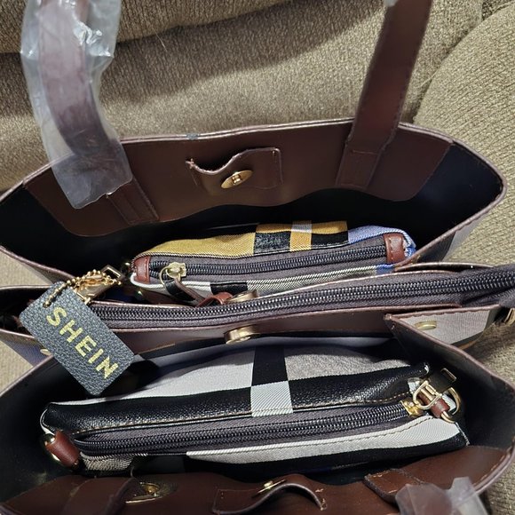 3 Pc NWOT Shein Colorblock Handbag - Picture 2 of 9